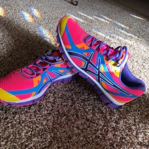 Size 8.5 colorful ASICS